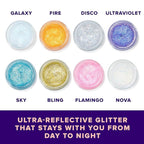 UNICORN SNOT Holographic Face Glitter & Body Glitter Gel | Holiday Glitter Makeup: Stocking Stuffers & Christmas Gift | Hair Glitter, Vegan & Cruelty-Free, 1.7 oz 3-Pack (Flamingo/UV/Bling)