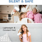 slopehill Professional Ionic Hair Dryer, Powerful 1800W Fast Drying Low Noise Blow Dryer with 2 Concentrator Nozzle 1 Diffuser Attachments for Home Salon Travel (White)