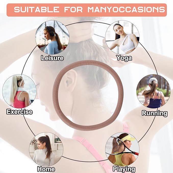 100PCS Hair Tie, 4MM Elastic Hair Ties No Damage Ponytail Holder for Women, Men and Girls (4mm Beige Blonde)