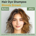 Long-lasting & Natural Brown Hair Color Shampoo by Blonde Brown for Gray Coverage, 3-in-1 Formula for Easy At-Home Use, Suitable for Men & Women, 16.9 Fl Oz