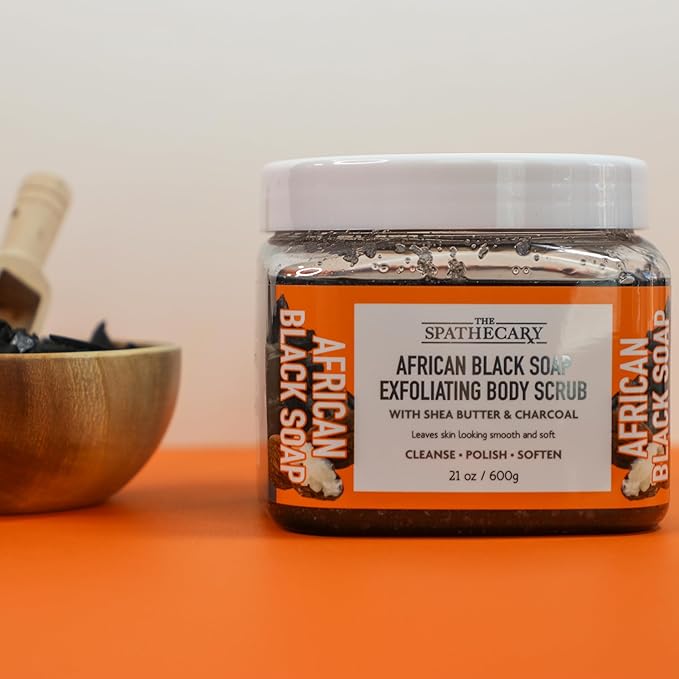 Body Scrub, Exfoliating-Nourishing-Refreshing-Smoothing Body Care 21 oz. (21 oz, African Black Soap)