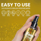 Gold Body Glitter Spray & Glitter Hairspray - Long-Lasting, Ultra-Shiny, Quick-Dry, Waterproof, Non-Clog Nozzle for Parties, Dances, Festivals, and Special Events
