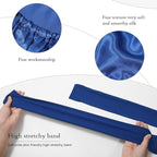 AWAYTR Long Satin Bonnet for Braids - Elastic Silk Hair Bonnets for Sleeping Night Cap Stretchy Tie Band for Women（Royal Blue）