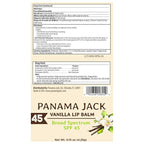 Panama Jack Sunscreen Lip Balm - SPF 45, Broad Spectrum UVA-UVB Sunscreen Protection, Prevents & Soothes Dry, Chapped Lips, Vanilla, Pack of 2