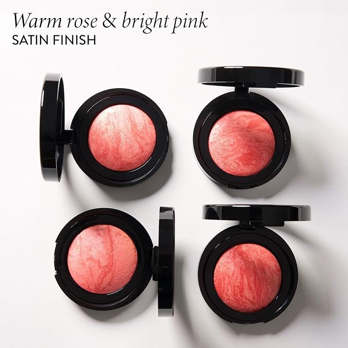 LAURA GELLER NEW YORK Baked Blush-n-Brighten Marbleized Blush for Cheeks - Cherry Custard - Natural Finish - Buildable Color
