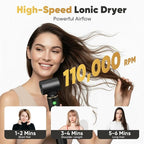 5-in-1 Hair Styler & Dryer, 110,000 RPM Ionic, Auto-Wrap Curling Barrels (L/R), Oval Volumizer & Straightening Brush, 3 Heat/3 Speed, Quick-Lock