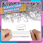 Teenitor Hair Elastics,Rubber Bands for Hair, Elastics for Hair,Elastic Hair Bands,300pcs,Gray