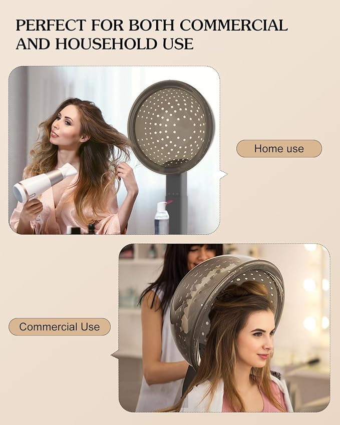 SyyBhb Professional Portable Hooded Conditioning Salon Hair Dryer 1000W with Stand & Removable Wheels, 60-Minute Timer, Temperature Adjustable, Angle & Height Adjustable Downdraft Hood