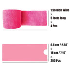 200 Pink Tattoo Pen Covers 4 Grip Tapes Large Tattoo Machine Covers Tape Wrap Supplies