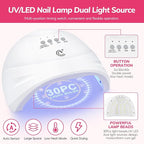 COSCELIA 73pc Gel Nail Polish Kit with U V light, 60 Bottles Gel Nail Polish and Soak off Top Base Coat Fall Colors Enchantment Collection Glitter Nail Rhinestones Gel Manicure Starter Kit DIY Gifts