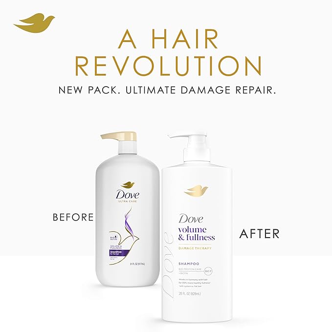Dove Shampoo Volume & Fullness for Fine, Thin Hair with Bio-Protein Care Technology and Biotin 28 Fl Oz