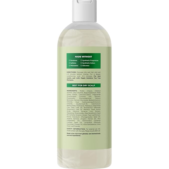 Tea Tree Conditioner for Dry Hair - Tea Tree Oil Conditioner for Damaged Dry Hair and Cleansing Conditioner for Dry Scalp Care - Sulfate Free Conditioner with Nourishing Tea Tree Oil for Hair Care