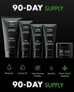 Tiege Hanley 90 Day Large Skin Care Set for Men, Advanced Routine, System Level 2, Daily Face Wash, Facial Scrub, Two Moisturizers, and Eye Cream for Healthy Skin, Men’s Skin Care, 5 Piece Kit