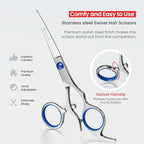 Suvorna Swivel Hair Scissors Professional - Barber Scissors for Hair Cutting - 5.5" J2 420 Japanese Stainless Steel hair cutting scissors for Trimming & Grooming - Hair Shears for Women & Men