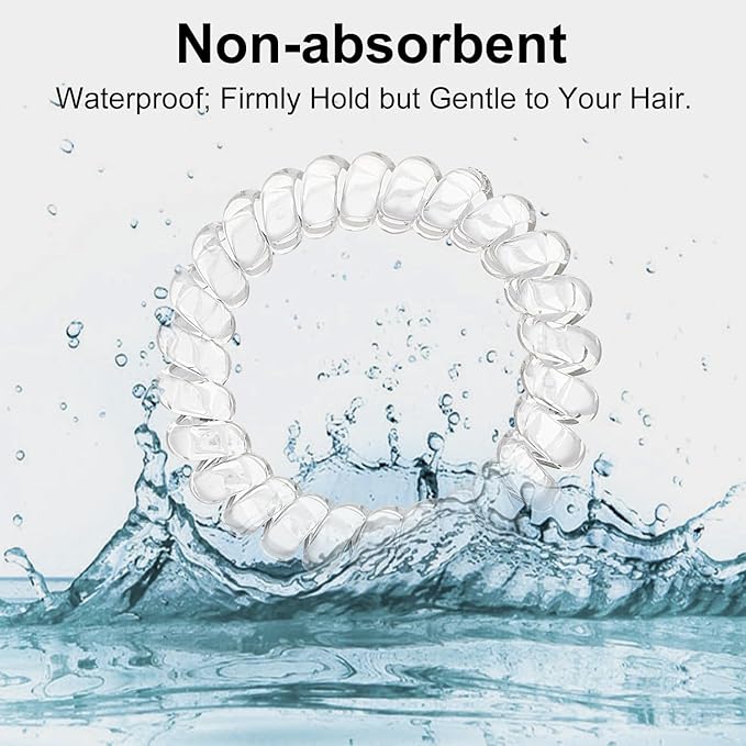 JessLab Spiral Hair Ties for Women, 10-Pack Traceless No-Damage Ponytail Holders, Coils Hair Bands for Girls, Assorted Colors