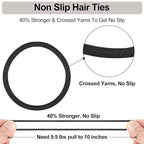 Black Hair Ties No damage 280 Bulk Pack, 4MM Ouchless Elastic Hair Bands for Women's Hair Elastic Ponytail Holders for Ponytails, Thick, Medium, Thin, Fine & Short Hair