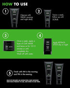 Tiege Hanley 90 Day Large Skin Care Set for Men, Anti Aging Routine, System Level 3, Daily Face Wash, Facial Scrub, Two Moisturizers, Eye Cream, & Serum for Healthy Skin, Men’s Skin Care, 6 Piece Kit