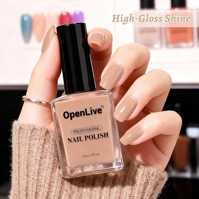 18ml Nude Nail Polish Large Volume Quick Drying Light Pink Nail Polish, Fast Drying and Long Lasting Color Nail Art DIY Home Manicure Gift for Women
