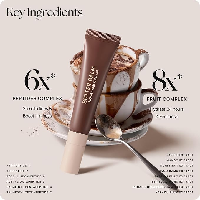 Nature Republic Honey Melting Lip Butter Balm – Moisturizing Tinted Balm with Peptides, for Sheer & Glossy, Smooth & Soft Lips, Stocking Stuffers (Dirty Espresso)