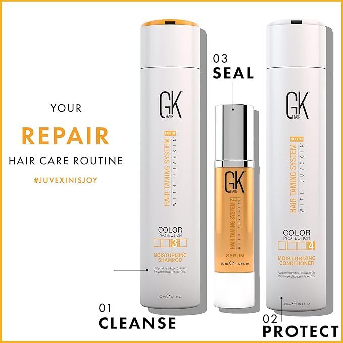 GK HAIR Global Keratin Moisturizing Shampoo and Conditioner Sets (300ml+Serum50ml)