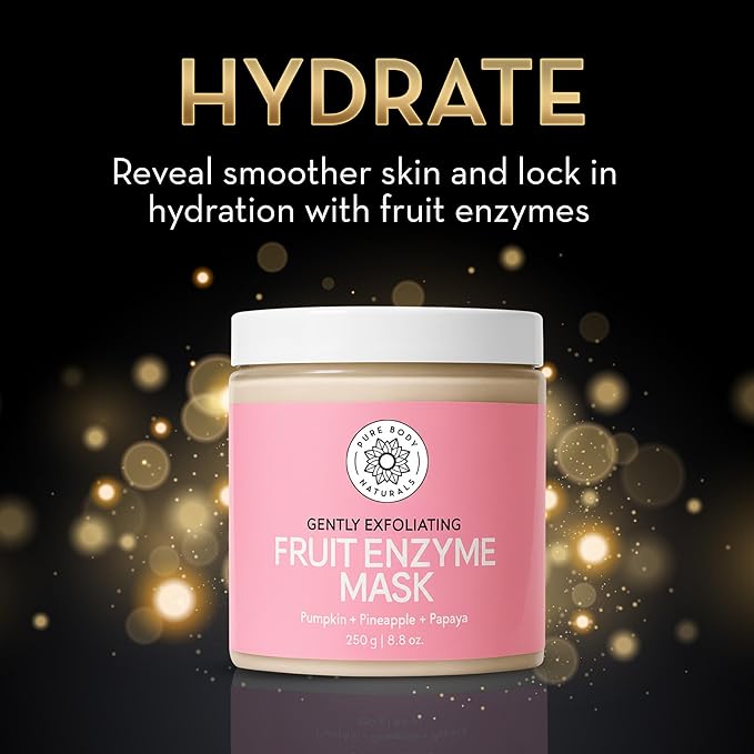 Pure Body Naturals Face Mask Gift Set for Women – 3-Pc Spa Face Mask Kit with Bentonite Clay, Dead Sea Mud Mask & Fruit Enzyme Mask – Self-Care & Skincare Gift for Radiant, Glowing Skin (8.8 oz. Each)