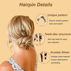 4 Pcs French Hair Pin Color Mixing French Hair Pins for Women French U Shaped Prestiges Hairpin for Thin Thick Hair Women Vintage Hairstyle Accessories