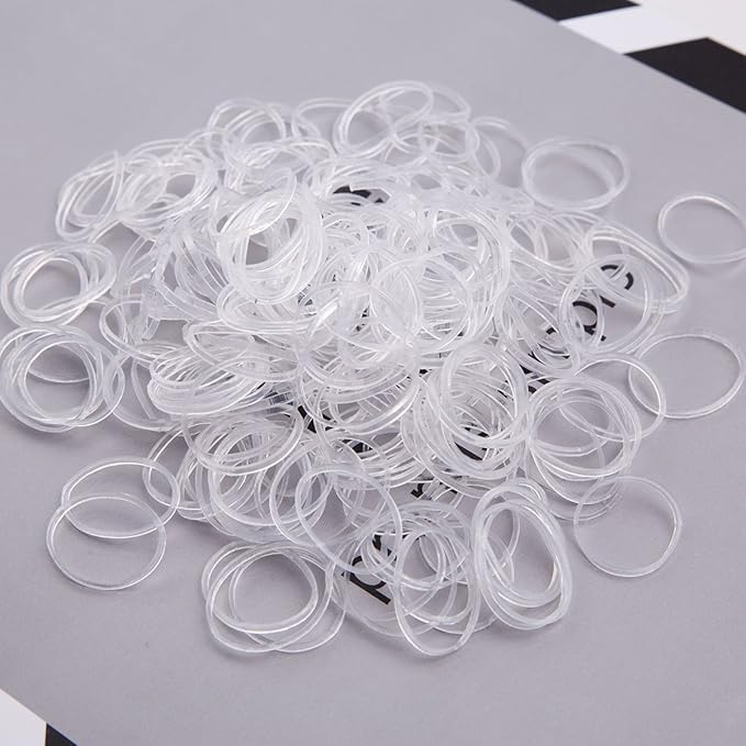 3200 Pcs Elastic Rubber Bands Small Hair Ties Hair Rubber Mini Hair Bands Hair Elastics Tiny Soft Holder Ponytails for Girls (Clear and Black)