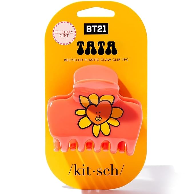Kitsch BT21 Recycled Plastic Puffy Medium Hair Clips for Women, Medium Claw Clip for Thin & Thick Hair | Ideal Gifts for Women - TATA, 1pc