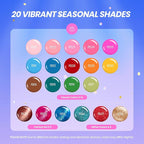 Beetles Gel Polish 75 PCS Deal Box 20 Colors Winter Nail Kit – Brown Blue Red Purple Glitter Cat Eye Gel, Glossy&Matte Top Coat DIY UV/LED Gel Nail Set Home Salon Christmas Gifts for Women Girls