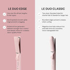 L'ANGE HAIR Le Duo Edge 360° Airflow Titanium Styler Blush | 2-in-1 Flat Iron Straightener & Curling Iron | 1” Wide Titanium Plates with Rounded Corners & Softly Beveled Edges (Blush)