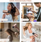 slopehill Professional Ionic Hair Dryer, Powerful 1800W Fast Drying Low Noise Blow Dryer with 2 Concentrator Nozzle 1 Diffuser Attachments for Home Salon Travel (Mocha Mousse)