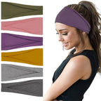 Fashion Headbands For Women Wide Headband Yoga Workout Head Bands Hair Accessories Band 6 Pack