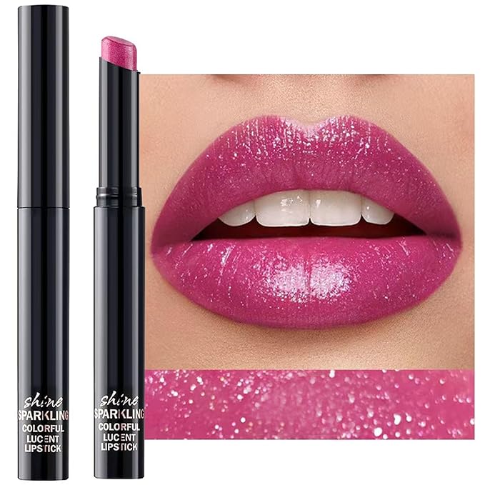Purple Lipstick For Women Matte Nude Glitter Highly Pigmented Moisturizing Lip stick Hypoallergenic Waterproof Long Lasting Lipsticks Quick Makeup Lightweight Portable # 03
