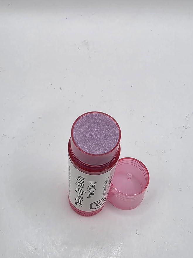 Tallow Lip Balm (3 Pack) (Tinted Lilac) Handmade Grass Fed Beef Tallow Lip Balm with Nourishing Oils