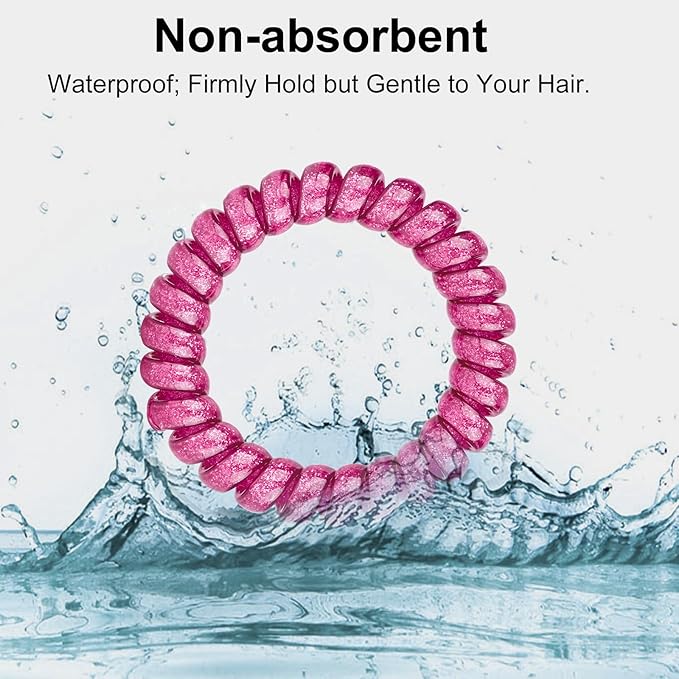 JessLab Spiral Hair Ties for Women, 10-Pack Traceless No-Damage Ponytail Holders, Coils Hair Bands for Girls, Assorted Colors