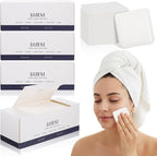 240 Count Large Cotton Pads, Makeup Remover Pads Square Disposable Cotton Soft Rounded Corners Lint-Free with Pressed Seam Design for Facial Cleansing Daily Skin Care