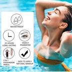 Pink Eyeshadow Stick Makeup, Highlighter Matte Cream Eye Shadow Pencil, Waterproof Hypoallergenic Long Lasting Crayon, Glitter Primer Palette Shimmer Eyeliner Pen wiht Soft Brush