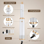 5 in 1 Blow Dryer Brush, Upgrade Hair Dryer Brush Air Curler Air Curling Wrap Styler, Detachable Hot Air Brush Negative Ion Curling Brush Iron, Hair Styling Tools for Drying Curling Straightening