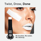 Blue Squid PRO White Face Paint Stick - Waterproof Body Paint for Adults & Kids Eye Black Baseball, Softball - Vegan Hypoallergenic Twist-Up Non-Toxic Makeup Stick for Cosplay, Sports & SFX (White)