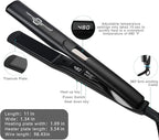 Straightener and Curler 2in1 with LCD Display 15s Fast Heating Ultra hot for American and African Hair Constant high Heat Adjustable Temperature Healthy Styling Tool for All Hairstyles (Black)