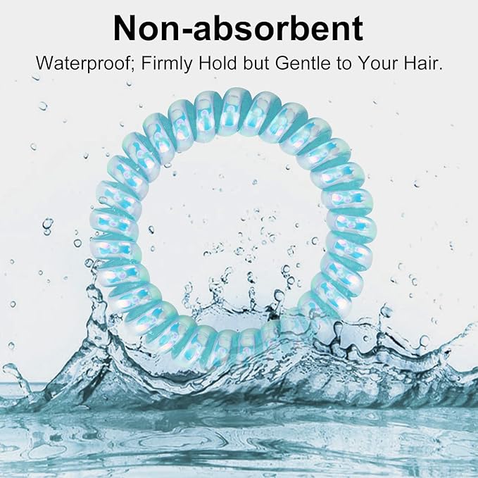 JessLab Spiral Hair Ties for Women, 10-Pack Traceless No-Damage Ponytail Holders, Coils Hair Bands for Girls, Assorted Colors