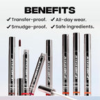 Sacheu Lip Liner STAY-N Peel Off Lip Stain — Long Lasting Waterproof Lip Tint with Hyaluronic Acid & Vitamin E — Transfer Proof Matte Finish, Vegan & Cruelty-Free (SINamon)
