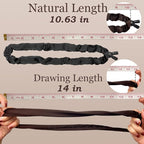 4 pcs Afro Puff Hair Tie Satin Hair Scrunchies, Black and Brown Adjustable Hair Ties, Adjustable Hair Ties for Thick Hair, Long Style No Slip Headband Afro Puff Hair Tie, Easy Use Hair Accessories