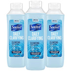 Suave Clarifying Shampoo, Family-Size 3-Pack – pH-Balanced & Hypoallergenic Daily Deep Cleansing Shampoo for Normal to Oily Hair, 22.5 Oz Ea