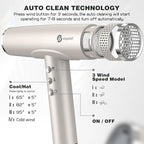 slopehill Professional Hair Dryer with Diffuser, Ionic Hair Dryer,Lightweight Compact Powerful & Fast Salon Blow Dryer with High Speed Brushless Motor, Travel Hairdryer, Women & Men (Ceramic, Stone)