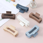 4 Inch Big Hair Claw Clips 6 Pcs Large Claw for Thick Hair Square Hair Clips for Women Rectangle Hair Clips Nonslip Acrylic Banana Jaw Clips Hair Accessories for Girls (Brown Blue)