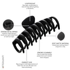 FRAMAR Large Claw Clips For Thick Hair – Large Hair Clip For Thick Hair, Big Hair Clips For Women, Hair Claws Clips For Women, Black Hair Clips, Black Claw Clip - 4 Pack Non Slip Matte Finish