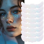 8Pcs Face Makeup Patches, Glitter Freckles Face Tattoo for Teenagers & Young Women, Sparkle Freckles Makeup Patches, Waterproof Face Glitter Freckles for Christmas (8PcsB Holographic Multicolor)