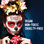 MEICOLY Clown Makeup Kit,White Black Red Face Body Paint for Halloween Devil Joker Zombie Vampire Skeleton SFX Makeup,Pro Oil Based Body Paint with 6 Painting Brushes,4 Sponges,130g/4.59 oz