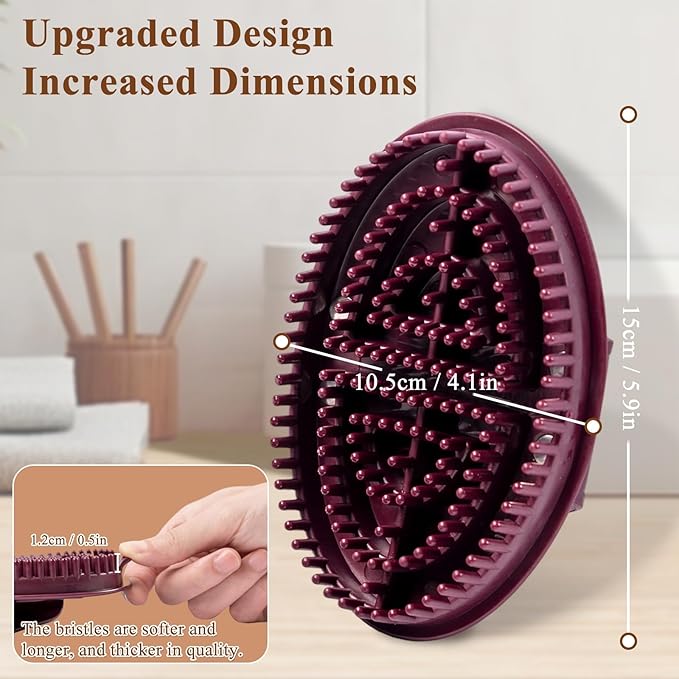 2Pcs Meridian Massage Brush, Upgrade Pro Meridian Brush for Belly, Beauty Salon Professional Custom Meridian Brush, Full Body SPA Massager Relaxation, Acupressure Meridian, Scalp Massage (Brown)